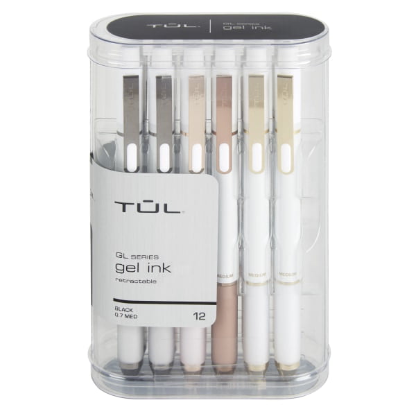 TUL GL Series Retractable Gel Pens Mixed Metals Medium Point 0.7 mm 4 pens